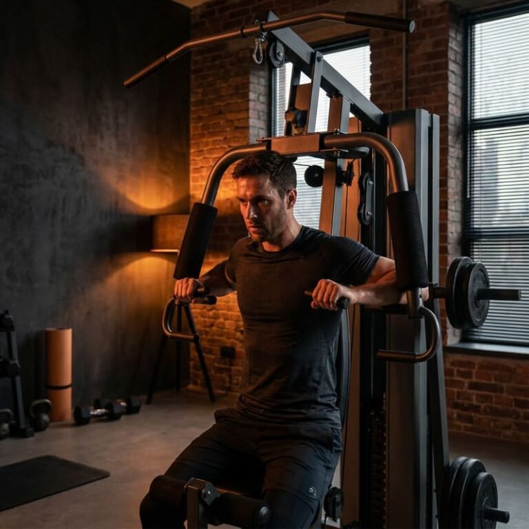 vyras treniruojasi su jegos treniruokliu namu sporto saleje